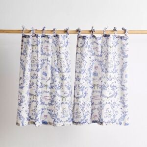 Urban Outfitters Blue Toile Cafe Curtains Set of 2 NWT